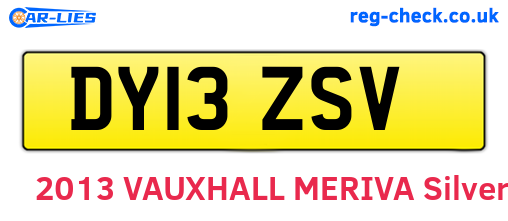 DY13ZSV are the vehicle registration plates.