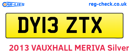 DY13ZTX are the vehicle registration plates.