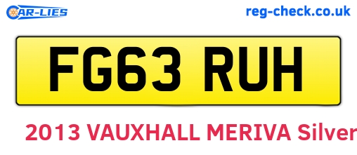 FG63RUH are the vehicle registration plates.