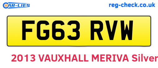 FG63RVW are the vehicle registration plates.