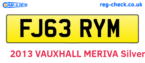 FJ63RYM are the vehicle registration plates.