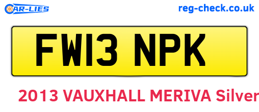 FW13NPK are the vehicle registration plates.