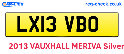 LX13VBO are the vehicle registration plates.