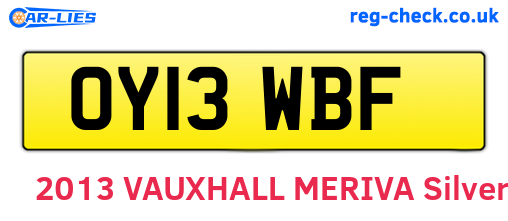 OY13WBF are the vehicle registration plates.