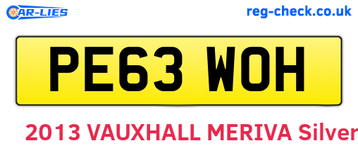PE63WOH are the vehicle registration plates.