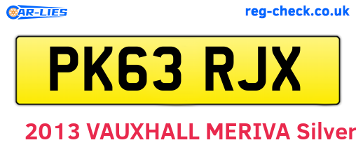 PK63RJX are the vehicle registration plates.