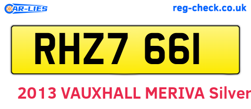 RHZ7661 are the vehicle registration plates.