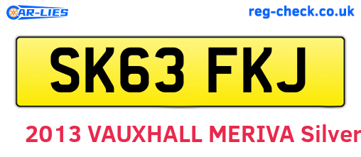 SK63FKJ are the vehicle registration plates.