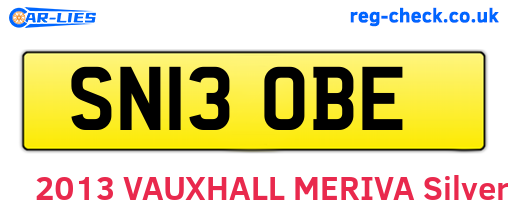 SN13OBE are the vehicle registration plates.