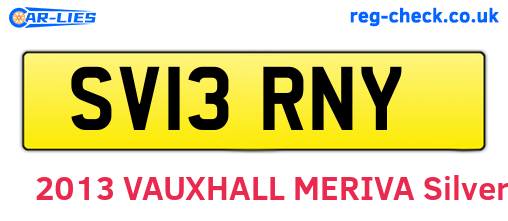 SV13RNY are the vehicle registration plates.