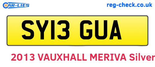SY13GUA are the vehicle registration plates.