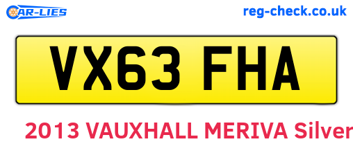 VX63FHA are the vehicle registration plates.
