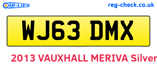WJ63DMX are the vehicle registration plates.
