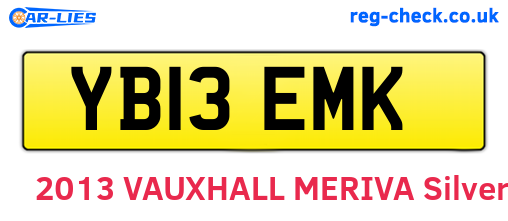 YB13EMK are the vehicle registration plates.