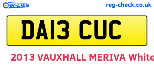 DA13CUC are the vehicle registration plates.
