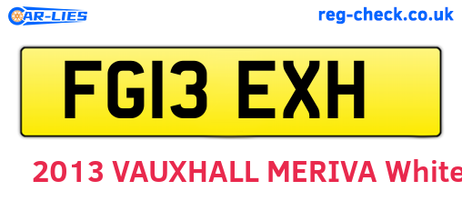 FG13EXH are the vehicle registration plates.