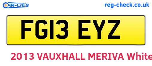 FG13EYZ are the vehicle registration plates.