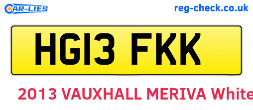 HG13FKK are the vehicle registration plates.