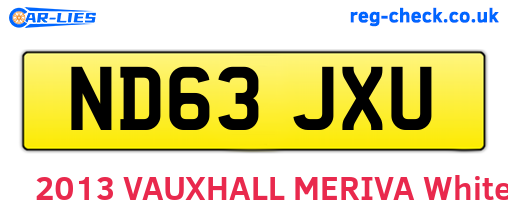 ND63JXU are the vehicle registration plates.