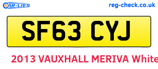 SF63CYJ are the vehicle registration plates.