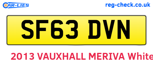 SF63DVN are the vehicle registration plates.