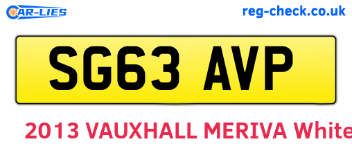 SG63AVP are the vehicle registration plates.