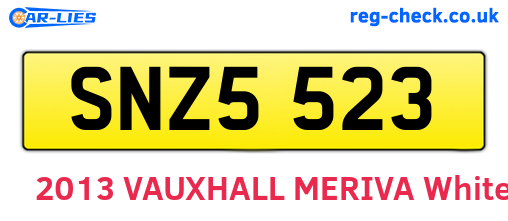 SNZ5523 are the vehicle registration plates.