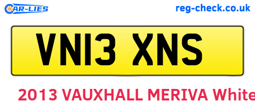 VN13XNS are the vehicle registration plates.