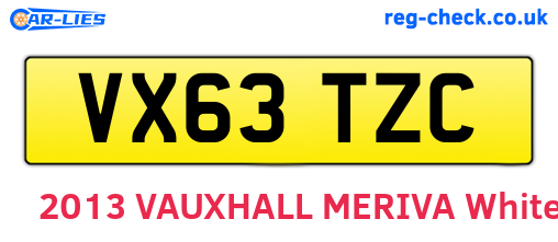 VX63TZC are the vehicle registration plates.