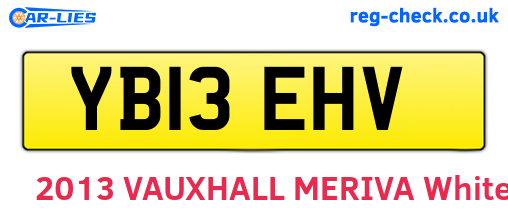 YB13EHV are the vehicle registration plates.