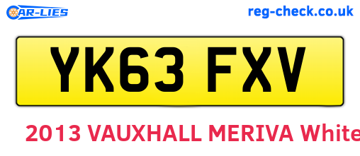 YK63FXV are the vehicle registration plates.