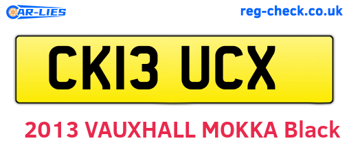 CK13UCX are the vehicle registration plates.