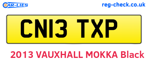 CN13TXP are the vehicle registration plates.