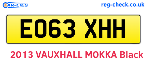 EO63XHH are the vehicle registration plates.