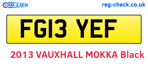FG13YEF are the vehicle registration plates.