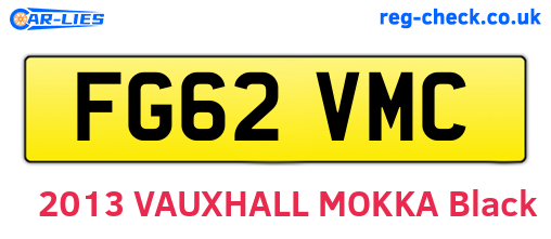 FG62VMC are the vehicle registration plates.