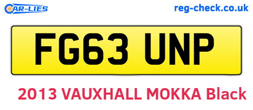 FG63UNP are the vehicle registration plates.