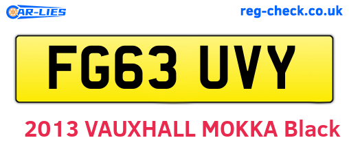 FG63UVY are the vehicle registration plates.