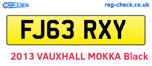 FJ63RXY are the vehicle registration plates.
