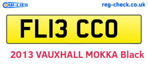 FL13CCO are the vehicle registration plates.