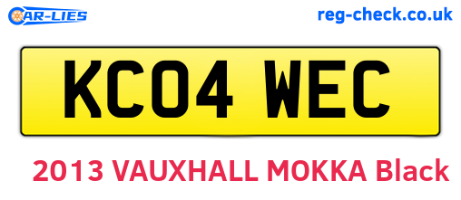 KC04WEC are the vehicle registration plates.