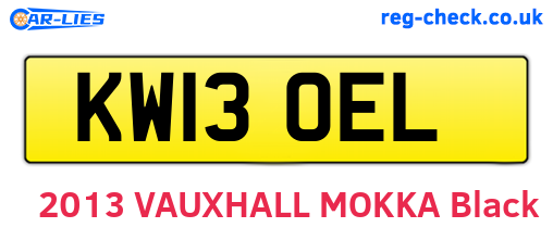 KW13OEL are the vehicle registration plates.