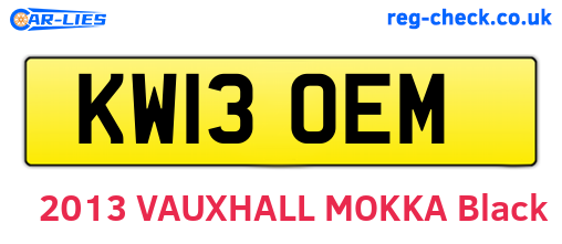KW13OEM are the vehicle registration plates.