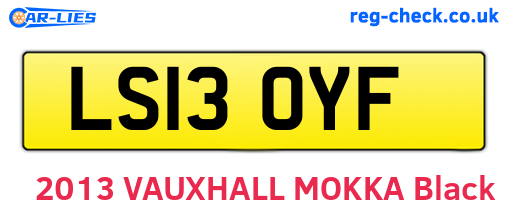 LS13OYF are the vehicle registration plates.