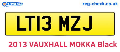 LT13MZJ are the vehicle registration plates.
