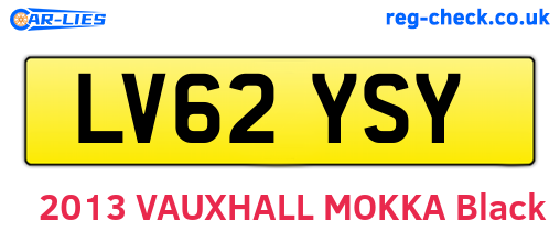 LV62YSY are the vehicle registration plates.