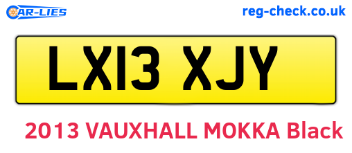 LX13XJY are the vehicle registration plates.