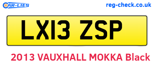 LX13ZSP are the vehicle registration plates.