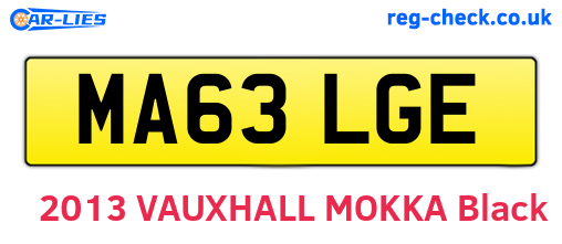 MA63LGE are the vehicle registration plates.