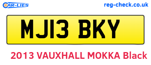 MJ13BKY are the vehicle registration plates.